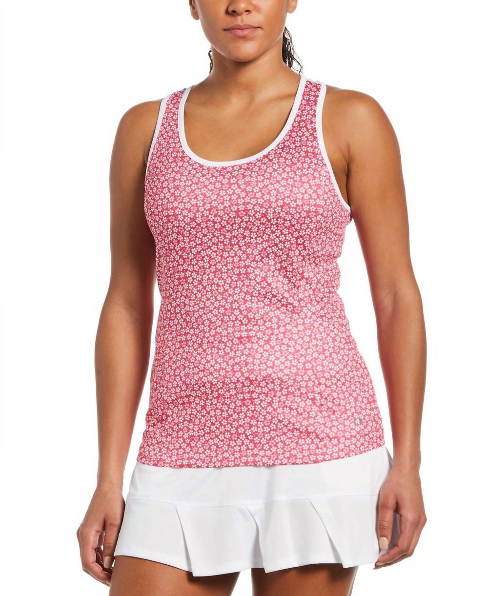 NEW GRAND SLAM floral-print tank top in fuchsia purple